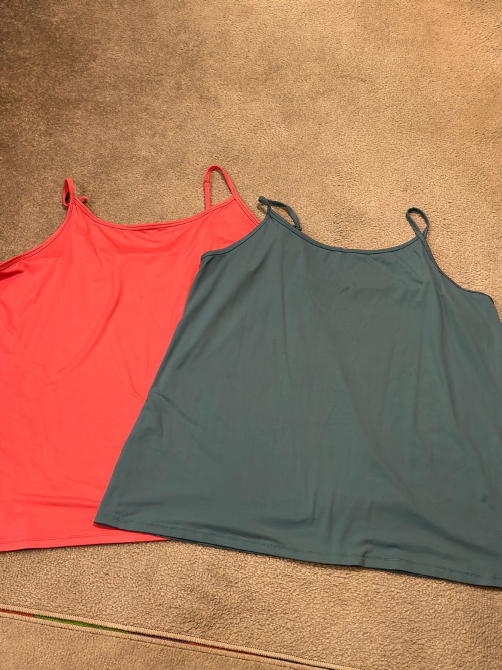 Terra & Sky Coral and Teal Spaghetti-Strap Cami Duo